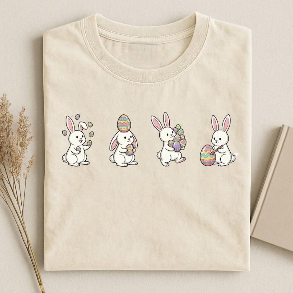 Cute Easter Bunny Tshirt, Graphic Easter Rabbit Gift Shirt, Spring Tee